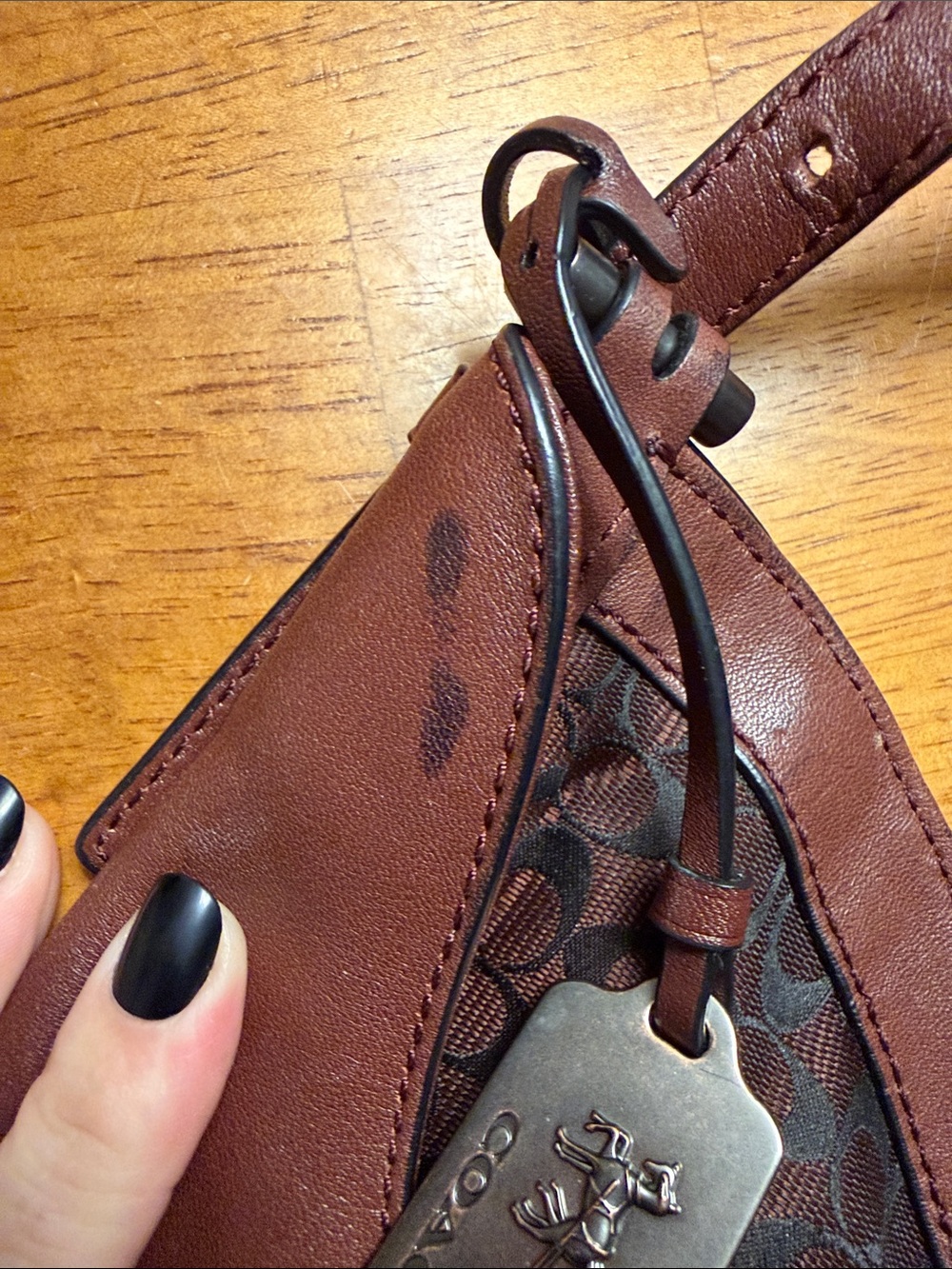 Coach Madison Carlyle Studded Grommet Leather Shoulder Bag - Picture 7 of 7